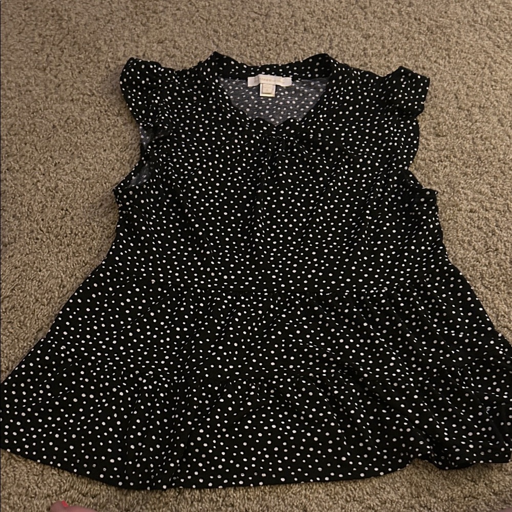 Monteau Black and White Polka Dot Blouse